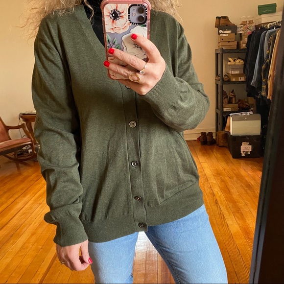 Brooks Brothers Sweaters - Brooks Brothers Cotton Green Sweater Cardigan